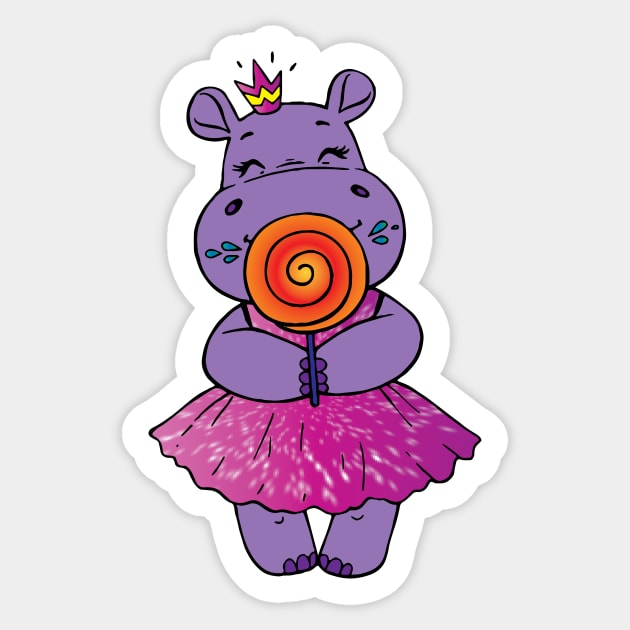 Hippo Sticker by AmazingArtMandi